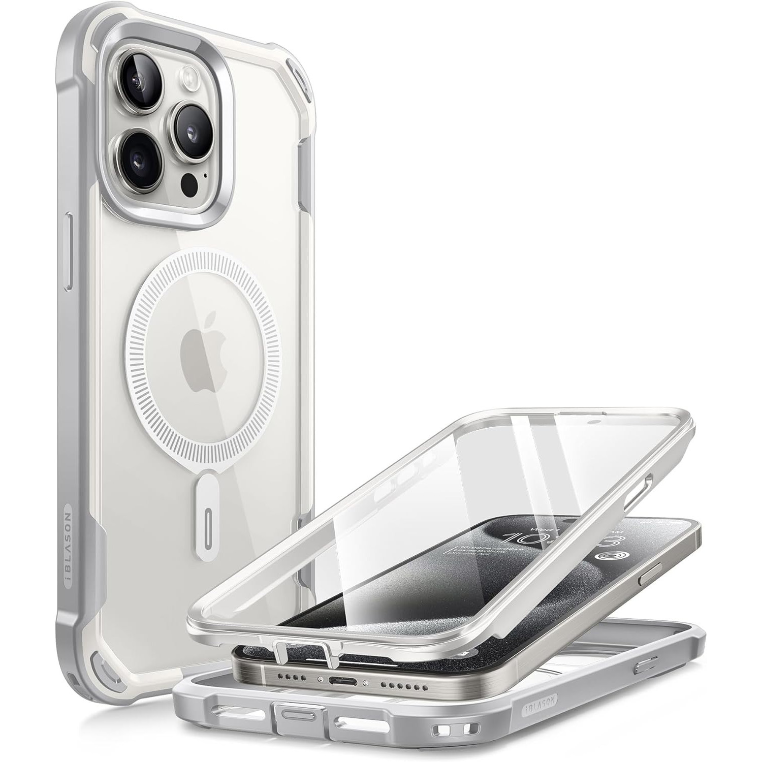 Etui Supcase i-Blason Ares Mag z MagSafe do iPhone 15 Pro, białe